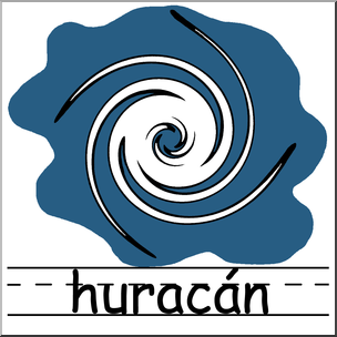 Clip Art: Weather Icons Spanish: HuracÂ·n Color