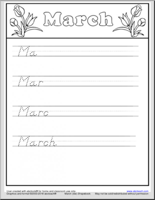 Handwriting Packet: March – DN-Style Font Manuscript