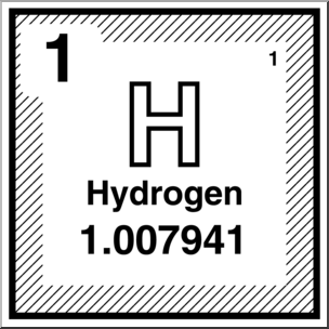 Clip Art: Elements: Hydrogen B&W