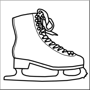 Clip Art: Ice Skate B&W – Abcteach