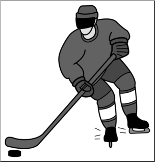 Clip Art: Ice Hockey Grayscale 2