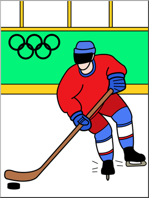Clip Art: Winter Olympics: Ice Hockey Color