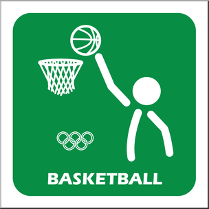 Clip Art: Summer Olympics Event Icon: Basketball Color