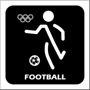 Clip Art: Summer Olympics Event Icon: Football B&W