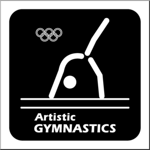 Clip Art: Summer Olympics Event Icon: Gymnastics Artistic B&W