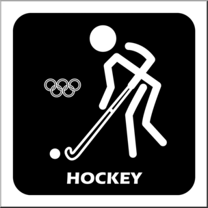 Clip Art: Summer Olympics Event Icon: Hockey Color – Abcteach
