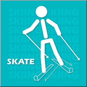 Clip Art: Skiing Skate Color