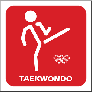 Clip Art: Summer Olympics Event Icon: Taekwondo Color – Abcteach