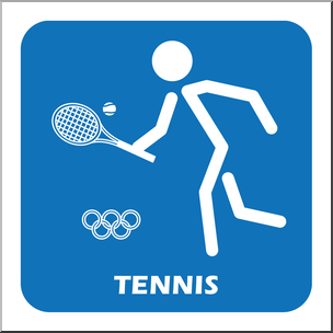 Clip Art: Summer Olympics Event Icon: Tennis Color