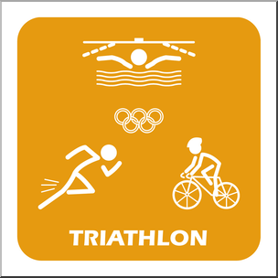 Clip Art: Summer Olympics Event Icon: Triathlon Color