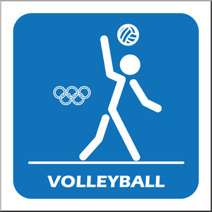Clip Art: Summer Olympics Event Icon: Volleyball Color – Abcteach