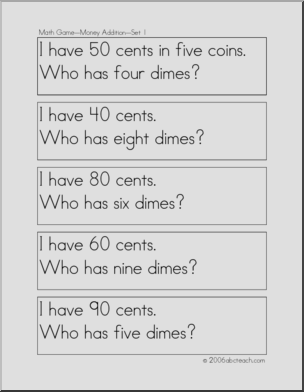 Money (set 1) Math Game