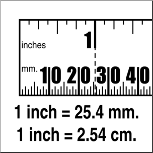 Clip Art: Weights & Measures: Inch B&W