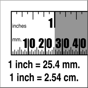 Clip Art: Weights & Measures: Inch Grayscale
