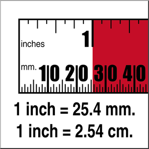 Clip Art: Weights & Measures: Inch Color