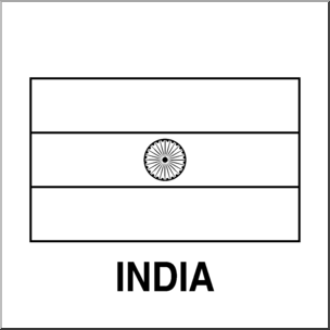 Clip Art: Flags: India B&W