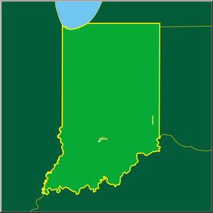 Clip Art: US State Maps: Indiana Color