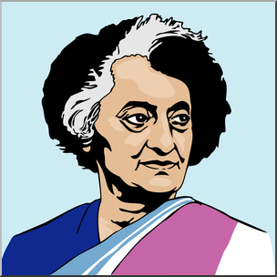 Clip Art: India: Indira Gandhi Color