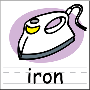 Clip Art: Basic Words: Iron Color Labeled