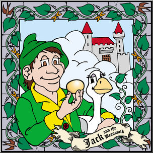 Clip Art: Jack and the Beanstalk 1 Color