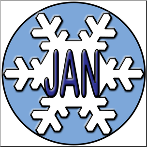 Clip Art: Month Icon: January Color