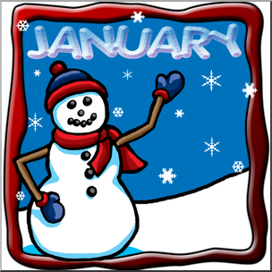 Clip Art: Month Graphic: January Color