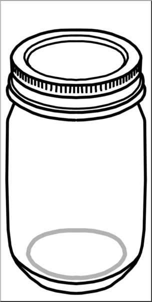 Clip Art: Food Containers: Jar B&W – Abcteach