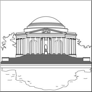 Clip Art: Jefferson Memorial B&W – Abcteach