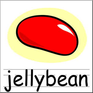 Clip Art: Basic Words: Jellybean Color Labeled