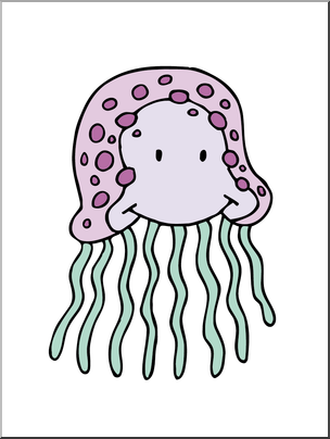 Clip Art: Cartoon Jellyfish Color 2 – Abcteach