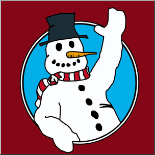 Clip Art: Christmas Portraits: Jolly Snowman Color