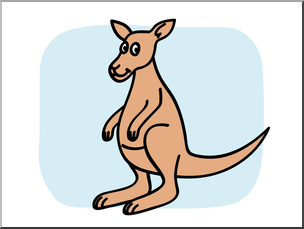Clip Art: Basic Words: Kangaroo Color Unlabeled