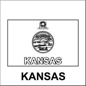 Clip Art: Flags: Kansas B&W – Abcteach