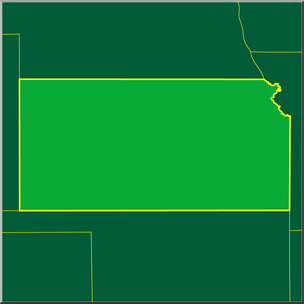 Clip Art: US State Maps: Kansas Color – Abcteach