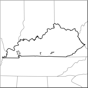 Clip Art: US State Maps: Kentucky B&W