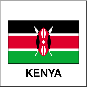 Clip Art: Flags: Kenya Color