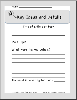 ELA: Key Ideas and Details (grade 1)