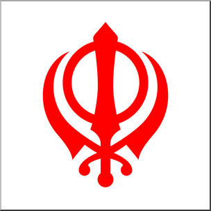 Clip Art: Religious Symbols: Khanda Color