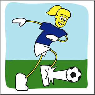 Clip Art: Cartoon School Scene: Sports: Soccer 06 Color
