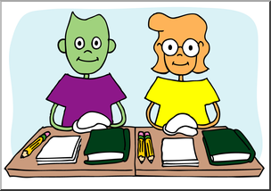 Clip Art: Cartoon School Scene: Classroom 08 Color – Abcteach