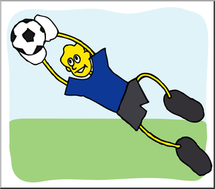 Clip Art: Cartoon School Scene: Sports: Soccer 05 Color