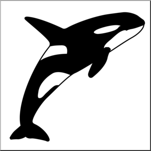 Clip Art: Whale: Killer Whale B&W