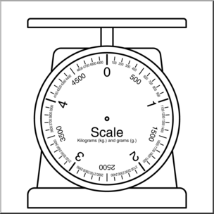 Clip Art: Weights and Measures: Kilogram Blank Scale B&W