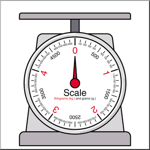 Clip Art: Weights and Measures: Kilogram Scale 1 Color
