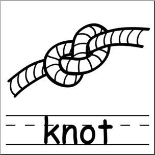 Clip Art: Basic Words: Knot B&W Labeled