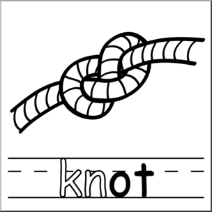 Clip Art: Basic Words: -ot Phonics: Knot B&W