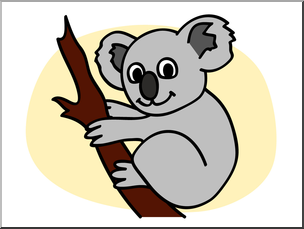 Clip Art: Basic Words: Koala Color Unlabeled