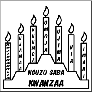 Clip Art: Kwanzaa: The 7 Principles B&W