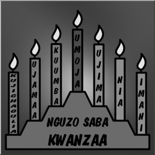 Clip Art: Kwanzaa: The 7 Principles Grayscale