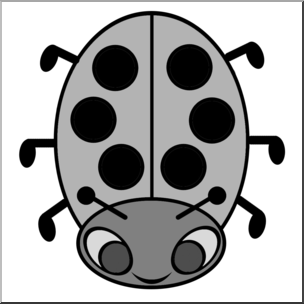 Clip Art: Ladybug Grayscale
